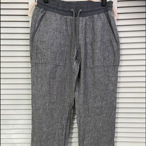 Athleta grey linen trousers